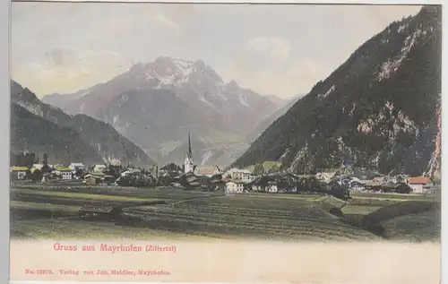 (100092) AK Gruß aus Mayrhofen, Zillertal, Panorama 1906