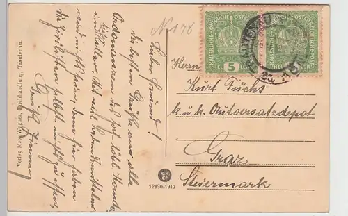 (100080) AK Trautenau, Trutnov, Schillerstraße, Restaurant 1918