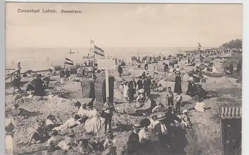 (100041) AK Ostseebad Laboe, Badestrand, vor 1945