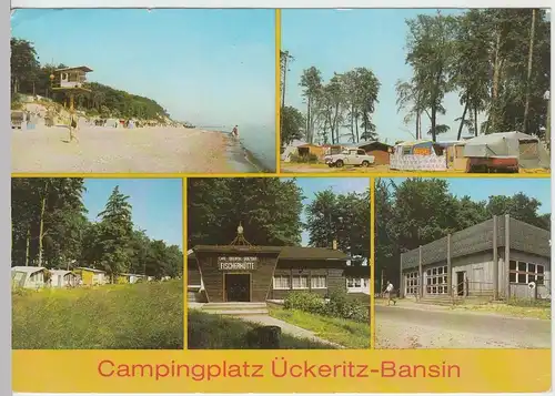 (99572) AK Ückeritz Bansin, Mehrbildkarte Campingplatz, 1989