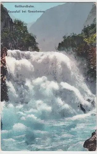 (98913) AK Reussfall bei Göschenen, Gotthardbahn, vor 1945