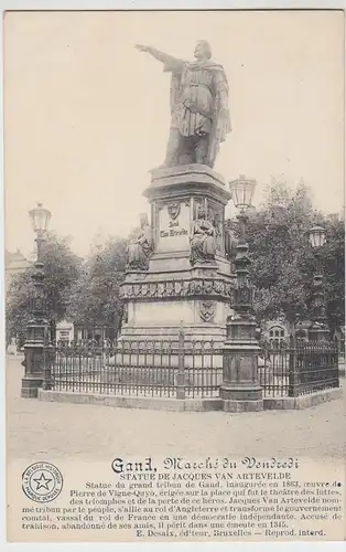 (98778) AK Gand, Gent, Statue Jacob van Artevelde 1918