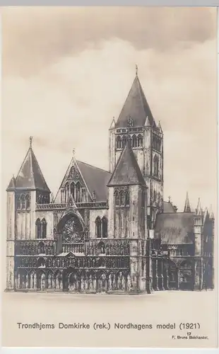 (98721) AK Trondheim, Dom, Domkirke, Modell, um 1921