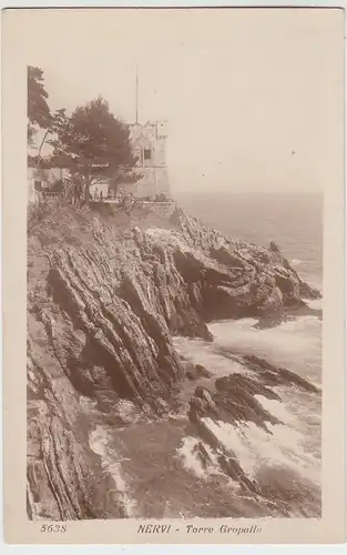 (98698) AK Nervi, Genua, Torre Gropallo, Turm, vor 1945