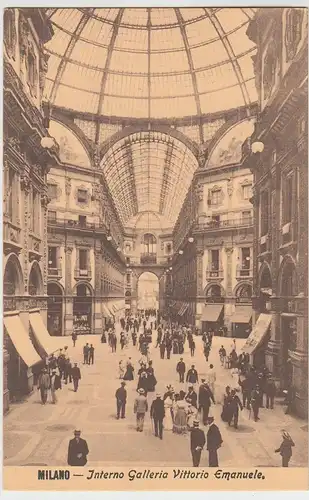 (98690) AK Milano, Mailand, Interno Galleria Vittorio Emanuele 1909