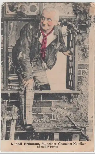 (98440) AK Komiker Rudolf Erdmann als fideler Strolch, 1919
