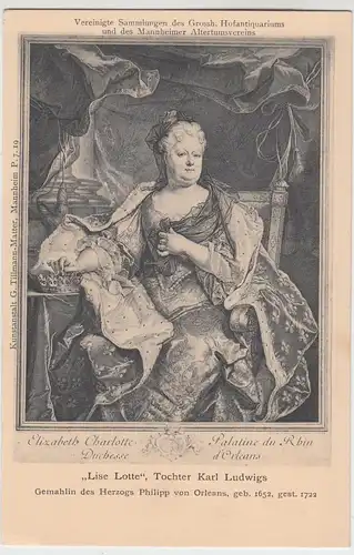 (98434) AK Gemälde v. Lise Lotte, Gemahlin d. Herzogs Philipp v. Orleans um 1900