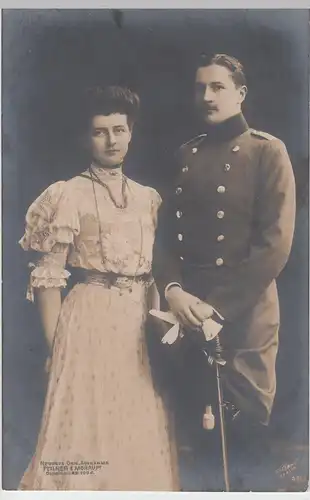 (98429) AK Prinz Eitel Friedrich von Preußen m. Gattin, 1906