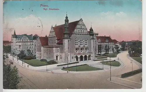 (98301) AK Posen, Poznan, Kgl. Akademie, Feldpost 1915