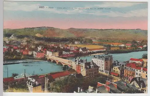 (97981) AK Pau, Vue générale du quartier de la basse ville, vor 1945