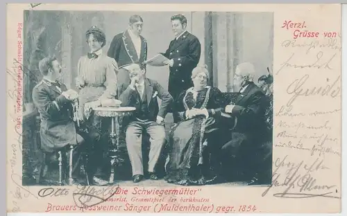 (97882) AK Brauers Rossweiner Sänger, aus Spiel "Die Schwiegermütter" 1902