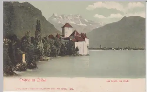 (97711) AK Veytaux, Château de Chillon, Dents du Midi, bis um 1905