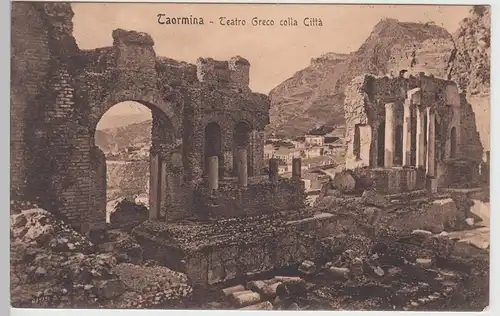 (97290) AK Taormina, Teatro Greco colla Città, 1918