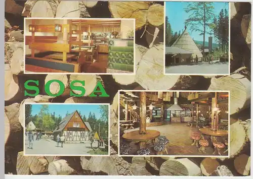 (96599) AK Sosa, Gaststätten Köhlerhütte u. Meiler a.d. Talsperre, 1982