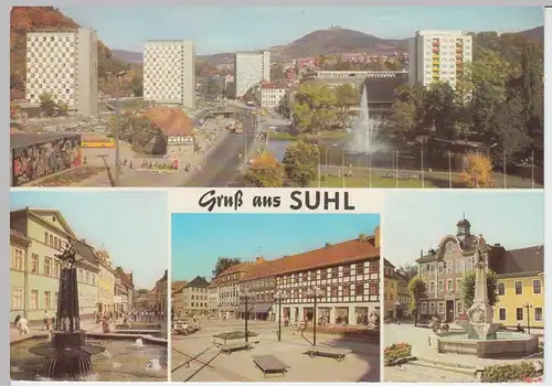 (96456) AK Suhl, Mehrbildkarte, 1981