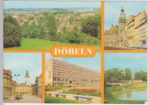 (96349) AK Döbeln, Mehrbildkarte, 1988