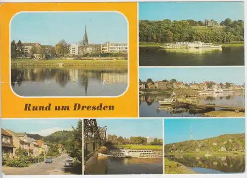 (96239) AK Rund um Dresden, Mehrbildkarte, 1984