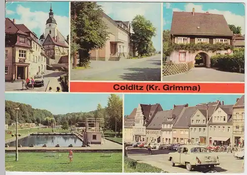 (96197) AK Colditz, Mehrbildkarte, 1980