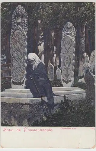 (96046) AK Gruß aus Konstantinopel, Istanbul, Friedhof, bis um 1905