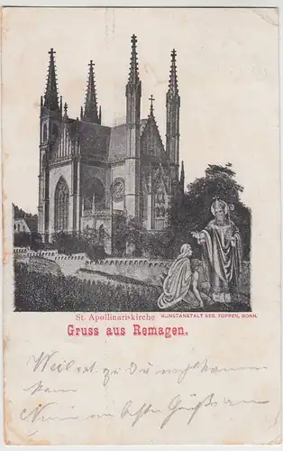 (95837) AK Gruss aus Remagen, St. Apollinariskirche, 1903