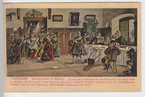 (95580) AK Schorndorf, Wandgemälde im Rathaus, 1920er