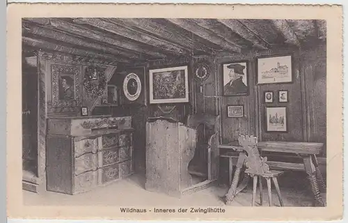 (95502) AK Wildhaus, Zwinglis Geburtshaus, Inneres, vor 1945