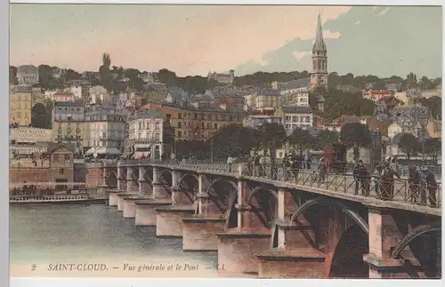 (94982) AK Saint Cloud, Hauts-de-Seine, Panorama, Brücke, pont, v. 1945