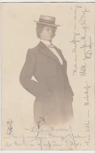 (94563) AK Porträt einer Dame mit Mantel und Hut, 1902