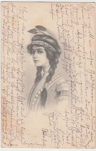 (94555) AK Indianerfrau, Squaw, 1913