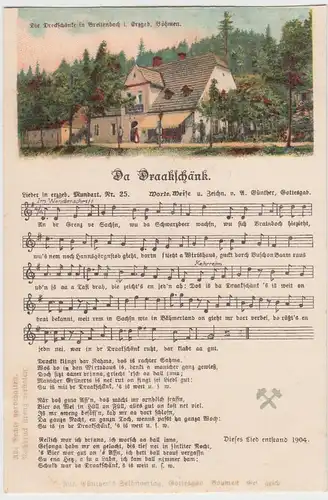 (94413) AK Liedkarte -Da Draakschänk- Ergebirgische Mundart vor 1945
