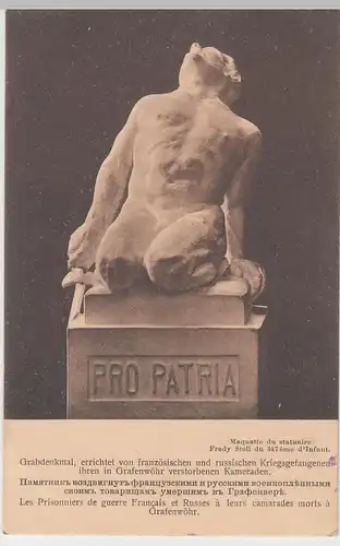 (94054) AK Grabdenkmal -Pro Patria- f. in Grafenwöhr Verstorbene 1915