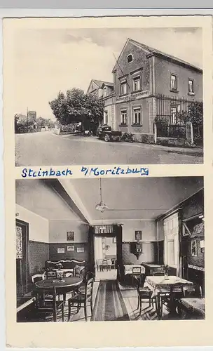 (93939) AK Steinbach bei Moritzburg, Restaurant und Fleischerei 1942