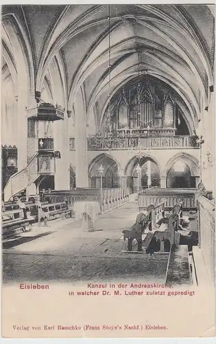 (93935) AK Eisleben, Kanzel in der Andreaskirche, 1907