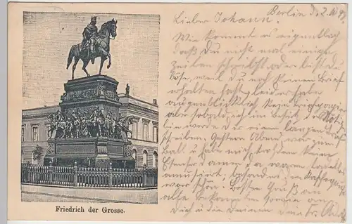 (93736) AK Berlin, Denkmal Friedrich der Große 1898