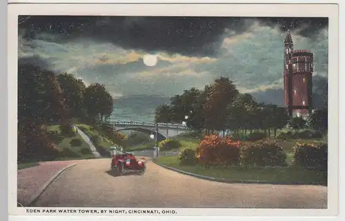 (93730) AK Cincinnati, Eden park water tower by night, vor 1945