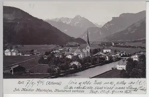 (93692) AK Zell am Ziller, Gesamtansicht, 1904