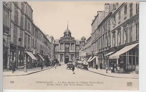 (93650) AK Versailles, Rue Hoche et l'Eglise Notre-Dame, vor 1945