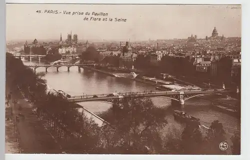 (93637) AK Paris, Vue pris du Pavillon de Flore et la Seine, 1920er