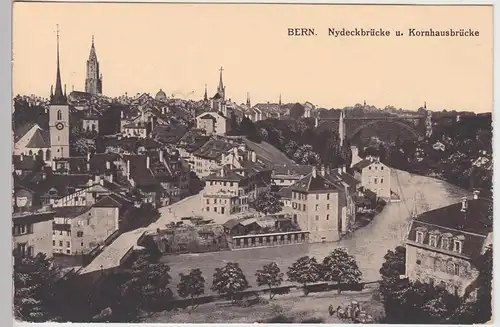 (93576) AK Bern, Niedeckbrücke und Kornhausbrücke, vor 1945