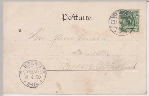 (93572) AK Gruss aus Hamburg, Rathaus Westseite, 1900