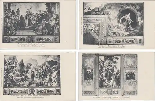 (93433) AK Gemälde v. Wislicenus i. Kaiserhaus Goslar, 4 Karten um 1910