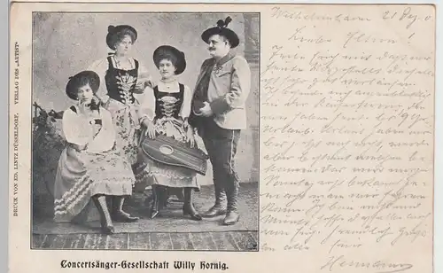 (93418) AK Konzertsänger Gesellschaft Willy Hornig 1901