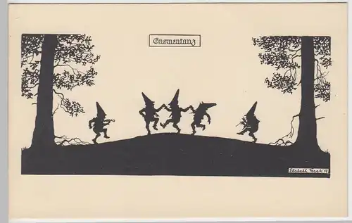 (93355) AK Elsbeth Forck, Schattenbild, Gnomentanz, vor 1945