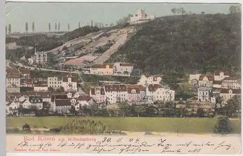 (93159) AK Bad Kösen, Panorama, Wilhelmsburg 1904