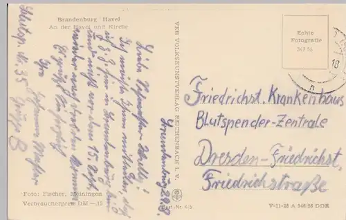 (93158) AK Brandenburg, Havel, Kirche 1956