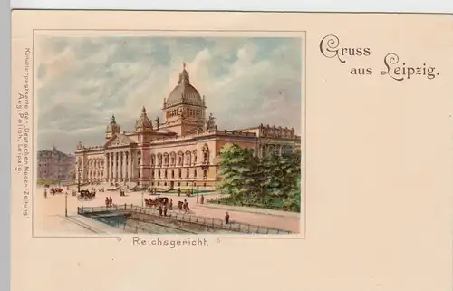 (92649) AK Gruss aus Leipzig, Reichsgericht vor 1905
