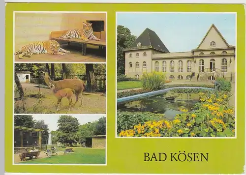 (92408) AK Bad Kösen, Tierpark Mehrbildkarte, 1989