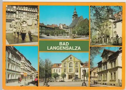 (92390) AK Bad Langensalza, Mehrbildkarte, 1987