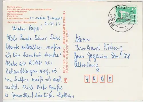 (92390) AK Bad Langensalza, Mehrbildkarte, 1987