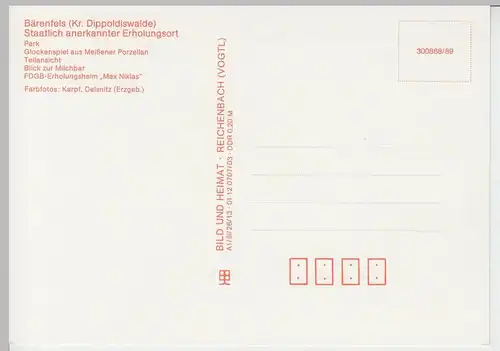 (92271) AK Bärenstein Kr. Dippoldiswalde, Mehrbildkarte, 1989